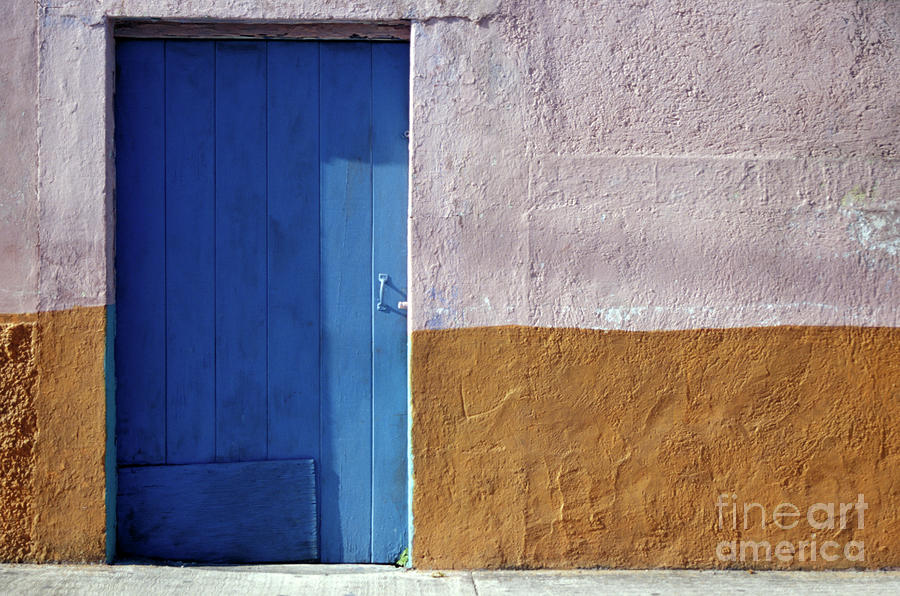 BLUE DOOR Cozumel Mexico Photograph by John  Mitchell