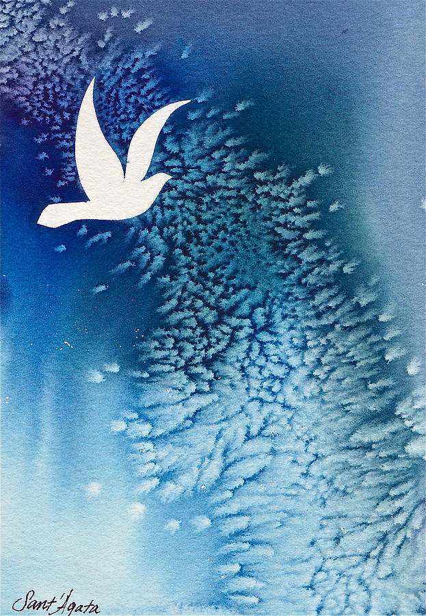 Blue Dove Painting by Frank SantAgata