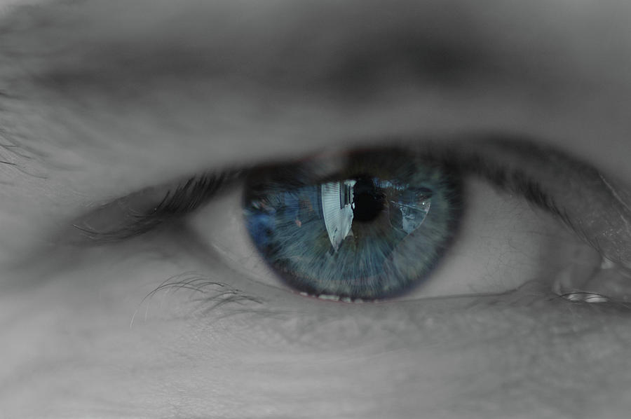 Iris Photograph - Blue Eye Reflections by Rafael Figueroa