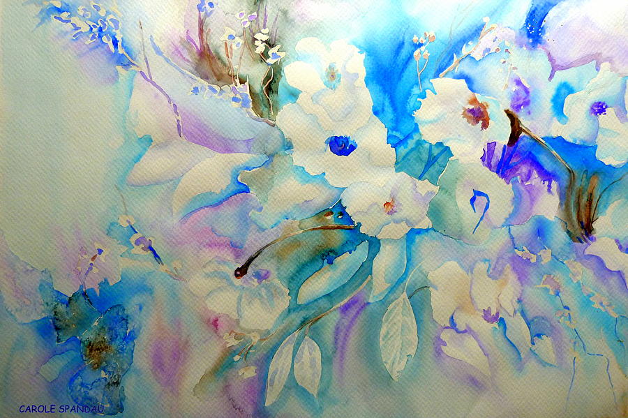 Blue Floral Bouquet Painting by Carole Spandau