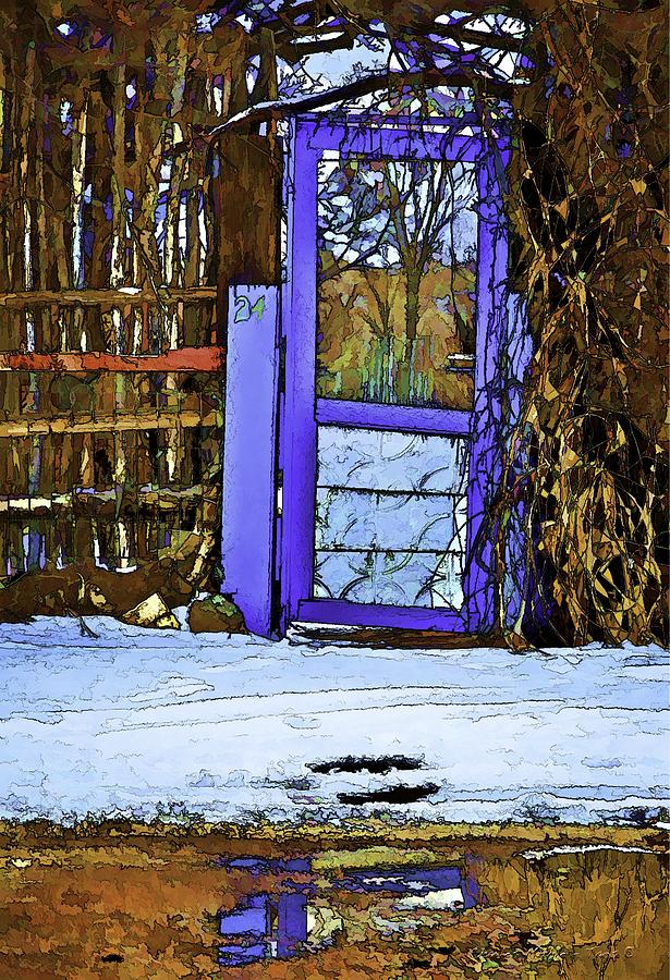 Blue gate #24 Digital Art by Charles Muhle