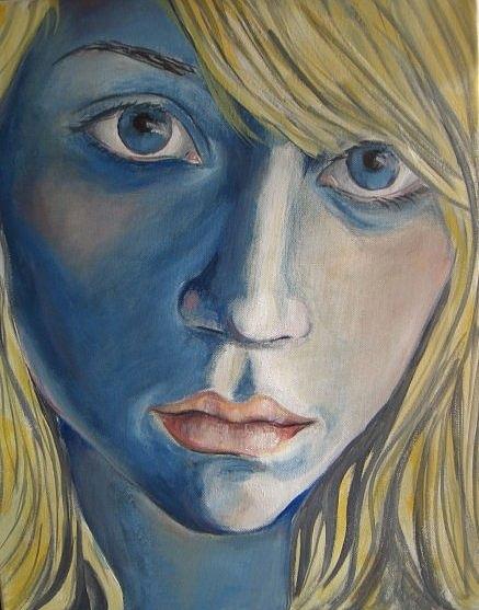 Blue girl Painting by Ida Eriksen