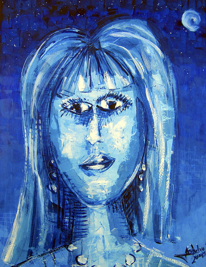 Blue Girl Painting by Jose Julio Perez - Fine Art America