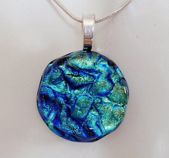 Ocean Jewelry - Blue Glass Pendant - Soothing Seas by Misty Maynard