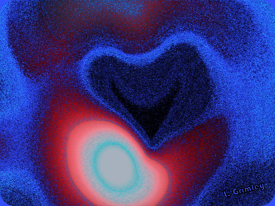 Blue Heart and Agate Digital Art by Lessandra Grimley