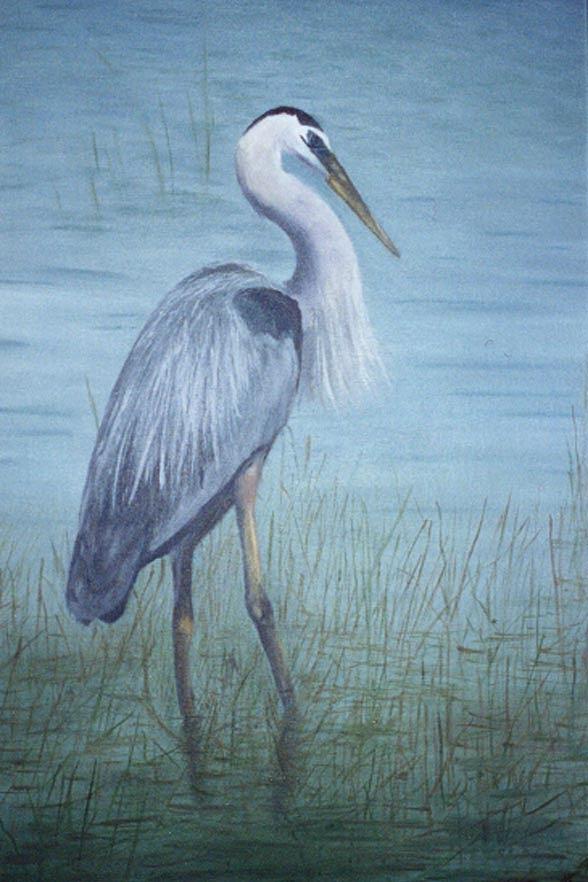 Blue Heron Painting by Peter Barrett | Fine Art America