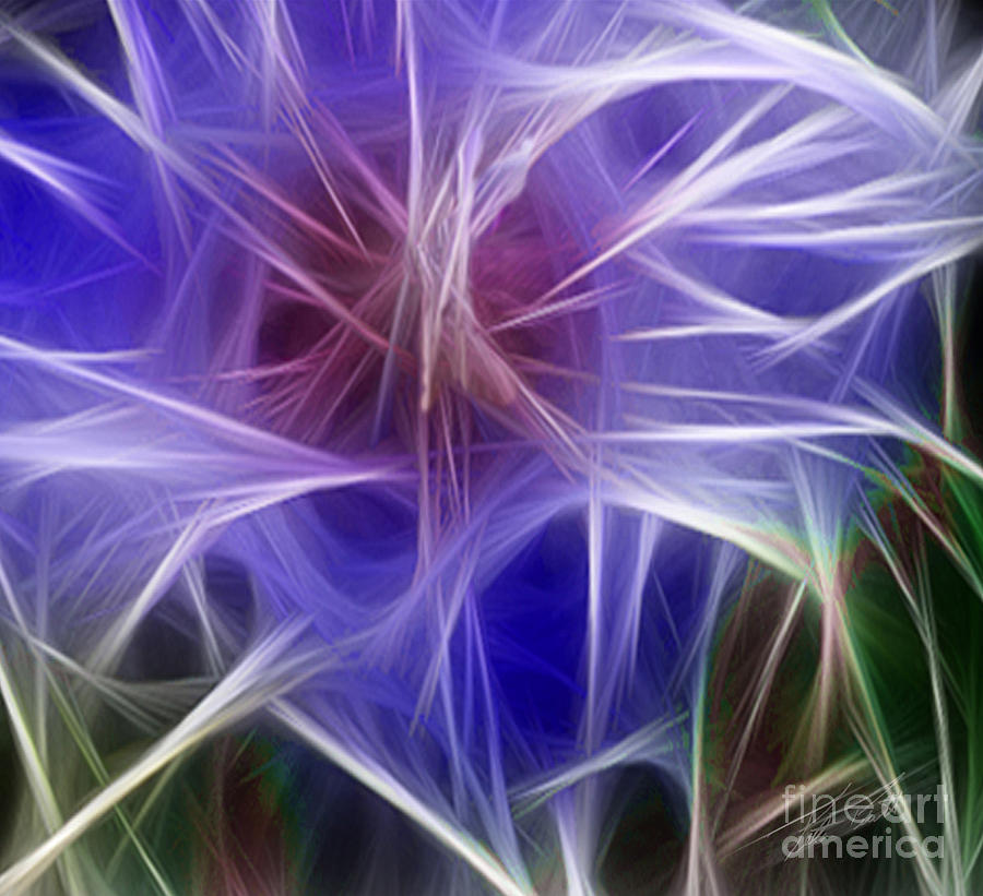 Blue Digital Art - Blue Hibiscus Fractal Panel 5 by Peter Piatt Blue Digital Art - Blue Hibiscus Fractal Panel 5 by Peter Piatt