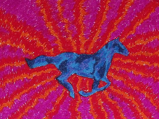 Horse Painting - Blue Horse by John Kovacich