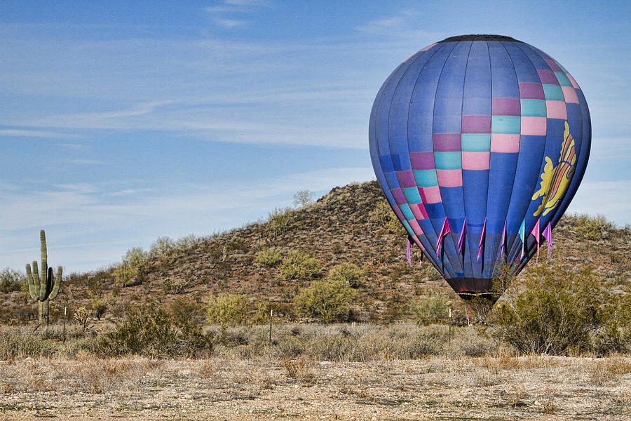 Blue Hot Air Balloon On The Desert  Photograph by James BO Insogna