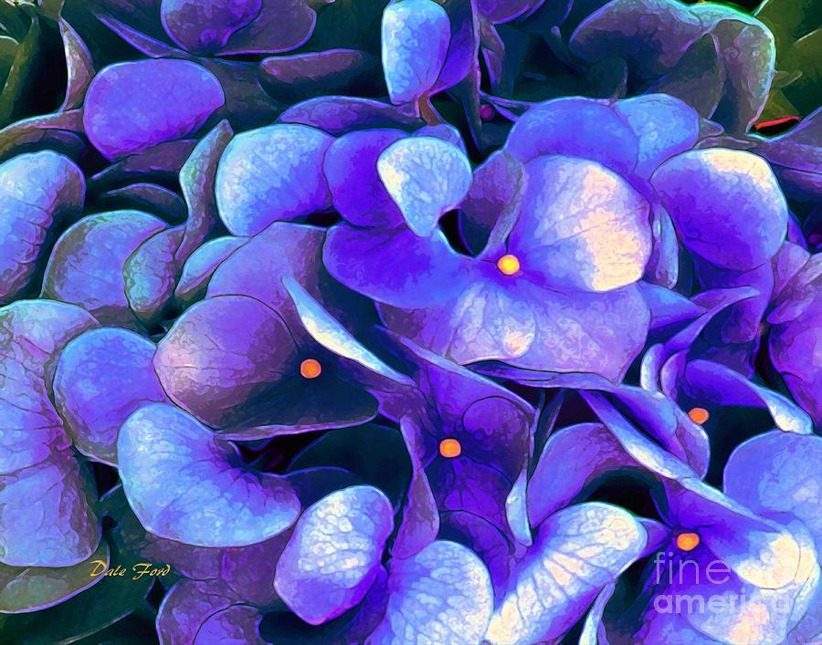Blue Hydrangeas Digital Art by Dale   Ford