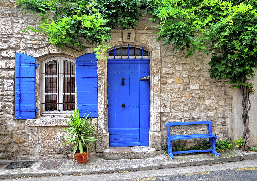 Blue Window Photograph - Blue in Provence France by Dave Mills
