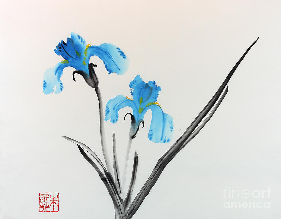 Blue iris I Painting by Yolanda Koh