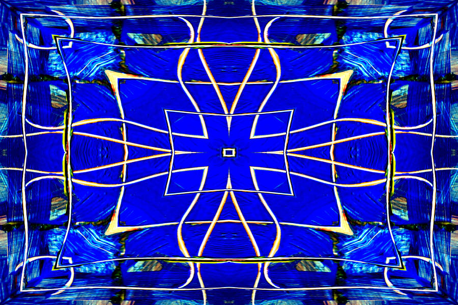 Blue Kaleidoscope Mixed Media by Marie Jamieson