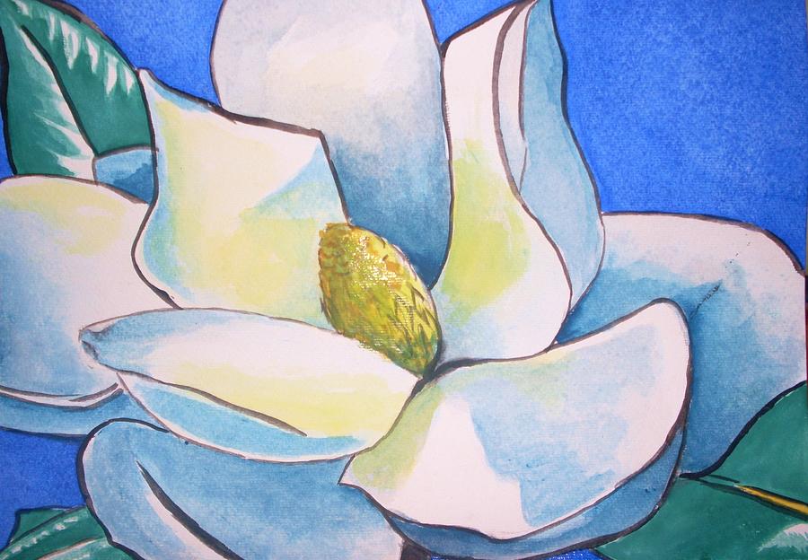 Blue Magnolia Painting by Anne Gardner