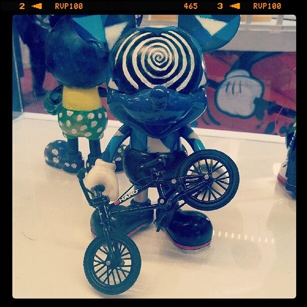 Cool Photograph - #blue #mickey #mouse #swirl #bicycle by Bryan Thien