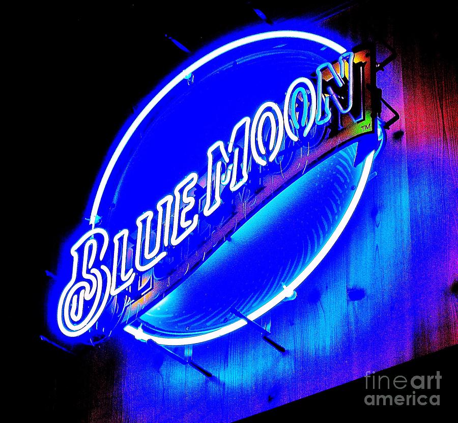Blue Moo Neon Blue Horseshoe Photograph by John King I I I
