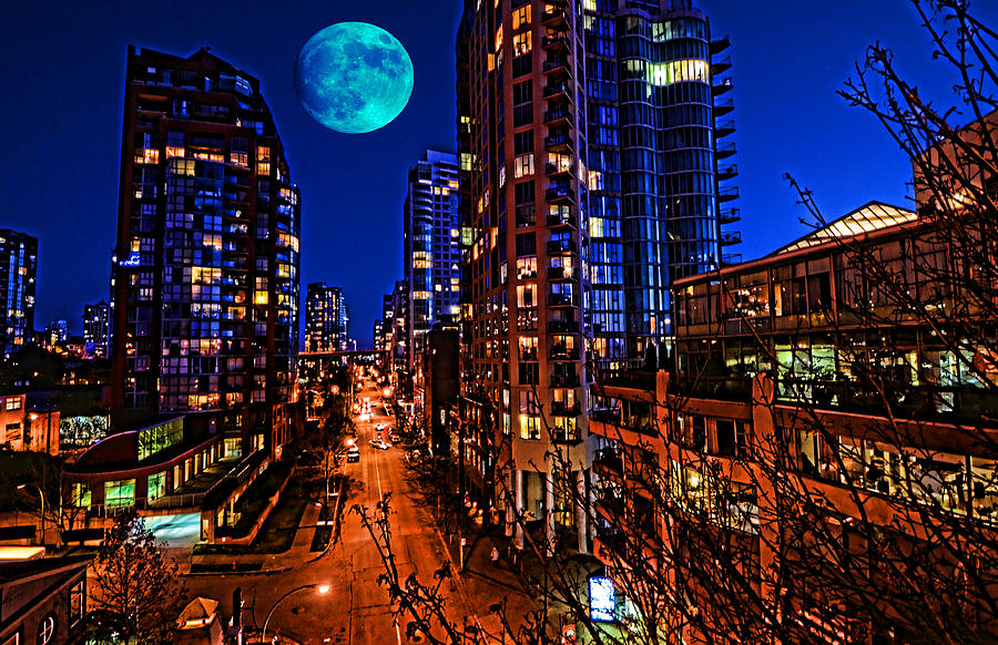 City Photograph - Blue Moon 1 by Lawrence Christopher