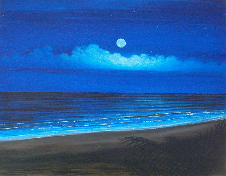 Blue Moon Painting by Delia Birnhak Swenson