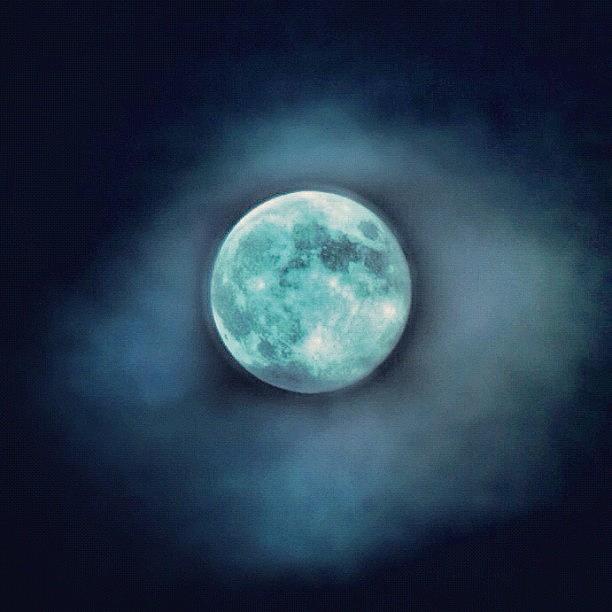 Space Photograph - Blue Moon... I Saw You Standing Alone by Margie P