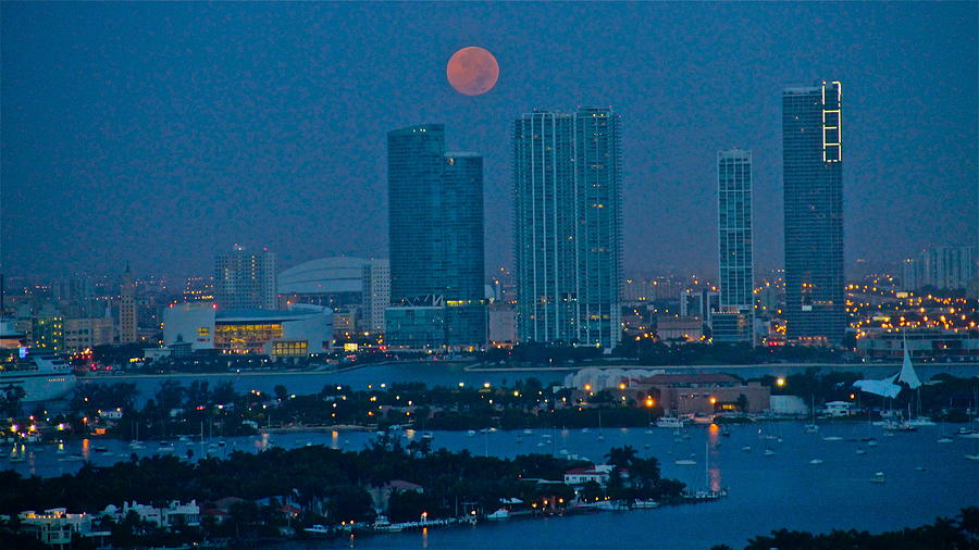 Blue moon over Miami 2 Photograph by Ronald Bell Fine Art America