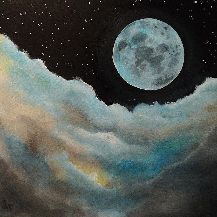 Blue Moon Painting by Tim Loughner