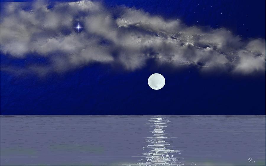 Blue Moon Digital Art by Tony Rodriguez