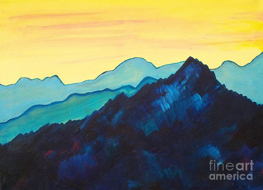 Nature Painting - Blue Mountain II by Silvie Kendall