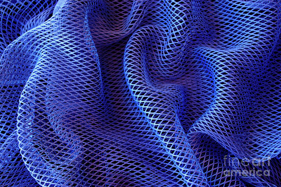 Abstract Photograph - Blue Net Background by Carlos Caetano
