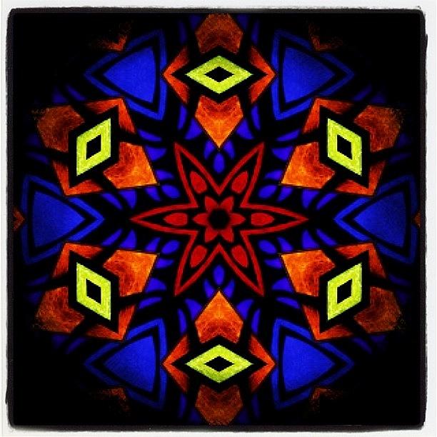 Mandala Photograph - Blue Orange Yellow And Red #meditating by Pixie Copley