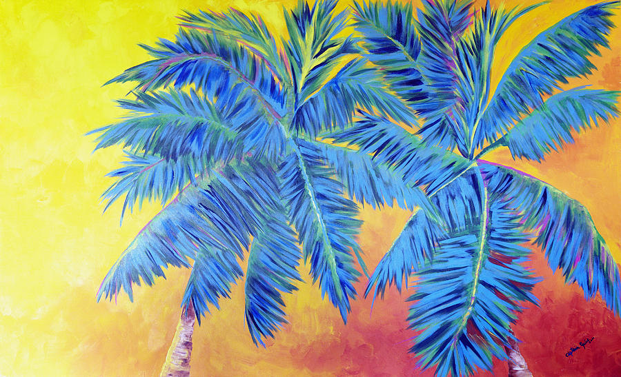 Blue Palm Painting