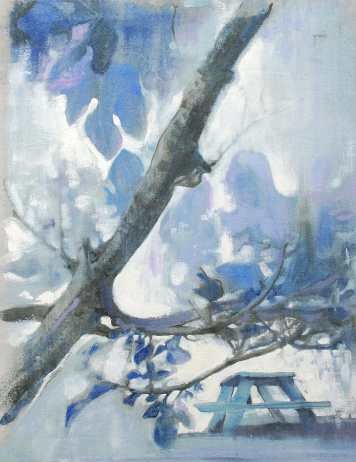Nature Painting - Blue Picnic by Amy Bernays