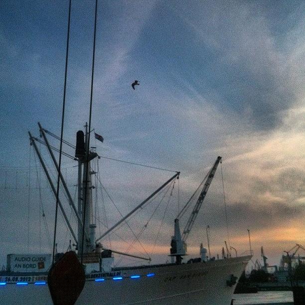 Sunset Photograph - Blue Port At Hamburger Harbour. 💚❤ by Hamburg Fan