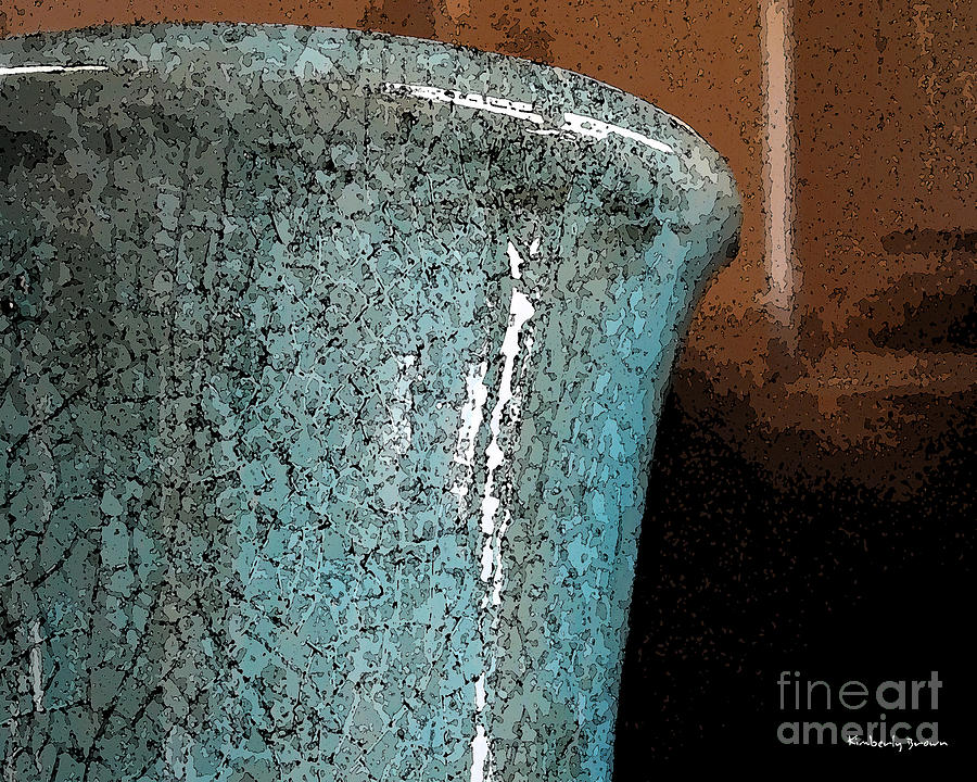 Blue Mixed Media - Blue Pottery by Kimberly  Brown