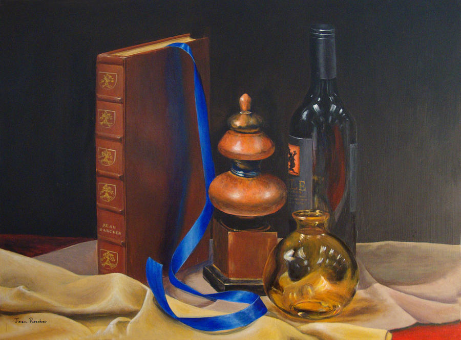 Book Painting - Blue Ribbon by Jean Rascher Book Painting - Blue Ribbon by Jean Rascher