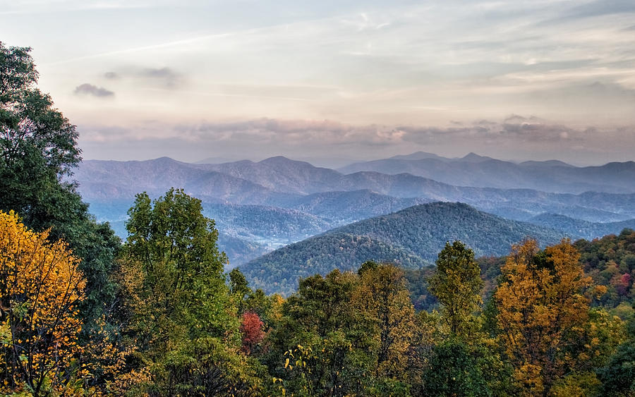 Blue Ridge Mountains in Autumn Photograph by Lynne Jenkins
