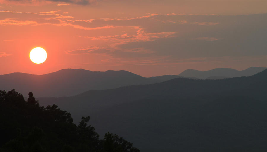 Sunset Photograph - Blue Ridge Sunset by Lindy Brown
