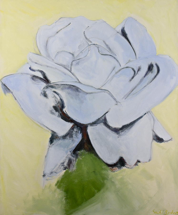 Blue Rose-3-Posthumously presented paintings of Sachi Spohn  Painting by Cliff Spohn