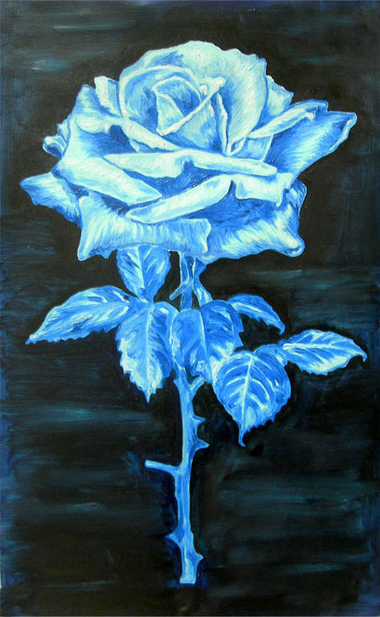 Rose Painting - Blue Rose by Tomy Joseph