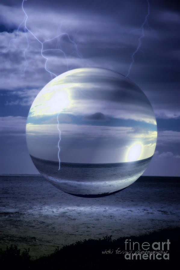 Fantasy Photograph - Blue Sea Hover Bubble by Vicki Ferrari