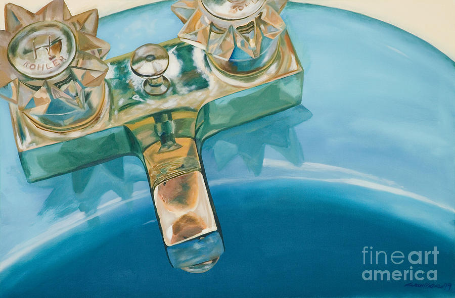 Sink Painting - Blue Sink by Aaron Wilbers Sink Painting - Blue Sink by Aaron Wilbers