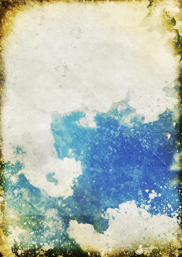 Blue Sky And Cloud On Old Grunge Paper Photograph by Setsiri Silapasuwanchai