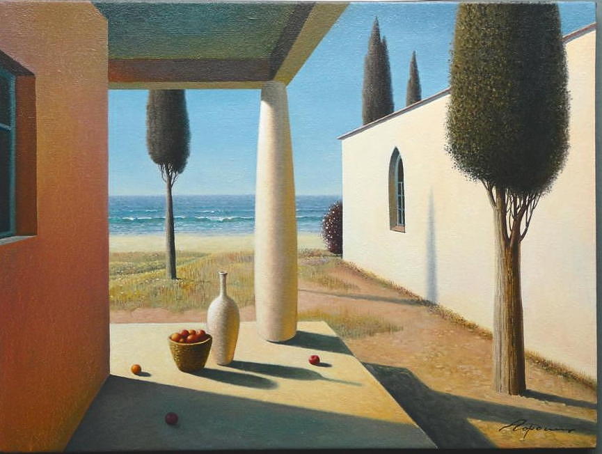 Blue Waters Painting - Blue Sky Evening by Evgeni Gordiets
