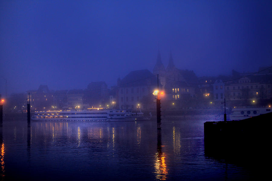 Blue Soft Night on Rhine Photograph by Rick Bragan