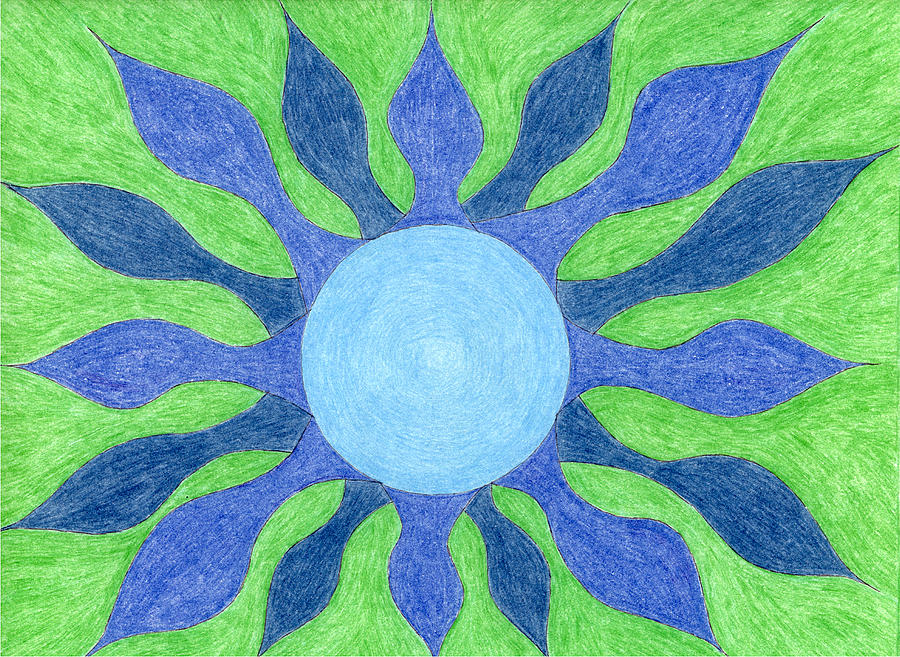 Blue Sun Drawing by Eric Forster