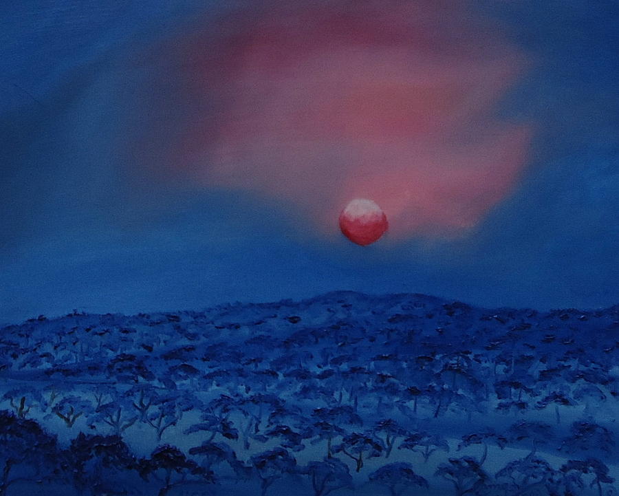 Blue Sunset Of Serengeti Painting by James Dunbar