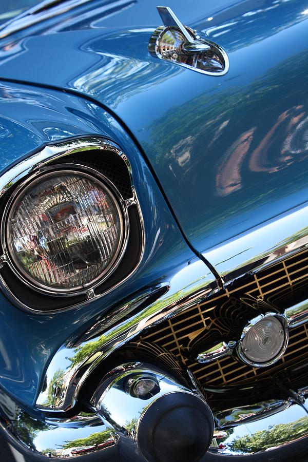 Blue Thunder - Classic Antique Car- Detail Photograph by Dora Sofia Caputo