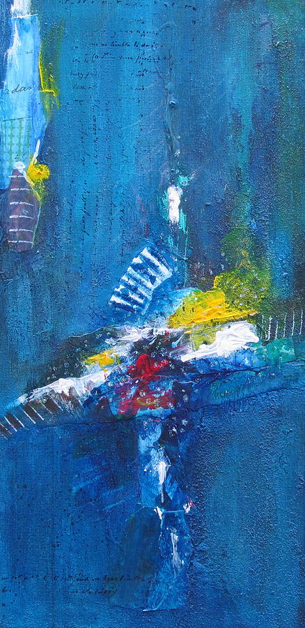 Abstract Painting - Blue Thunder by Nicole Nadeau