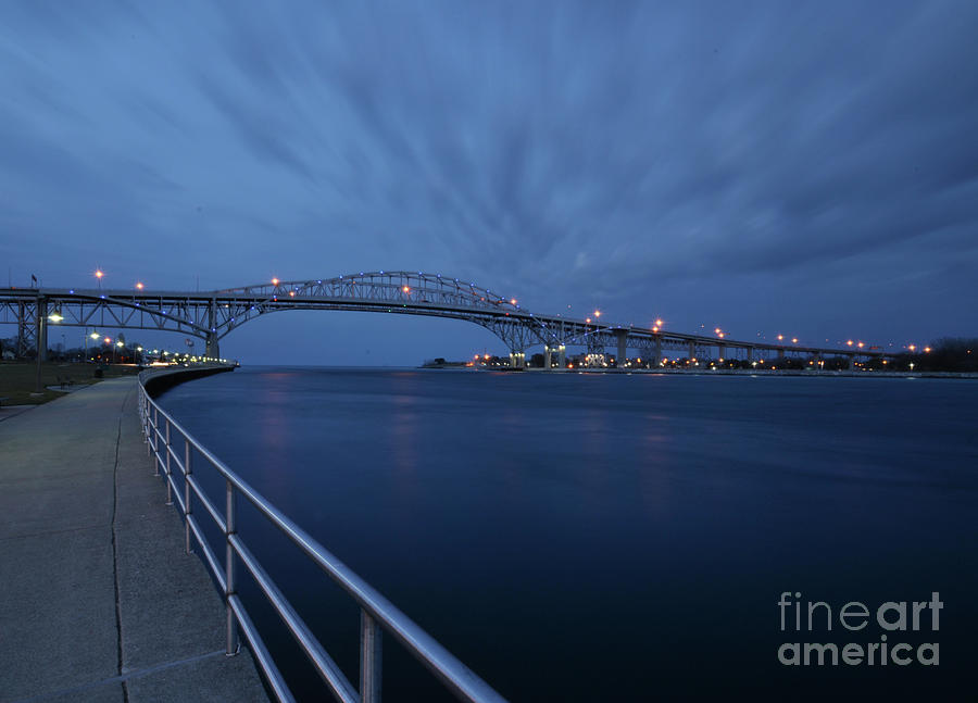 Blue Water Bridges at Night Photograph by Ronald Grogan
