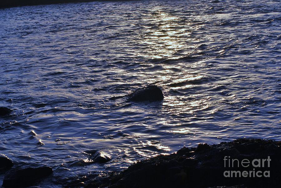 Blue water sunset Photograph by Frank Larkin