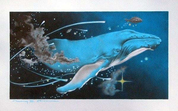 Fish Drawing - Blue Whales Dream by Connery Carson